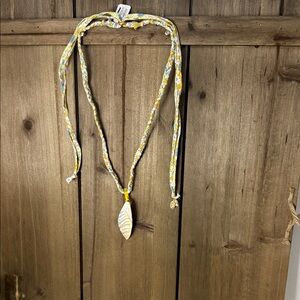 Free People Yellow and White Shell Pendant Necklace, Ariana Ost
